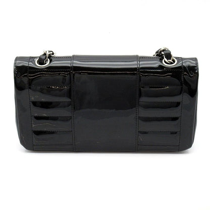 Chanel Chain Shoulder Bag Patent Leather Black — view 4