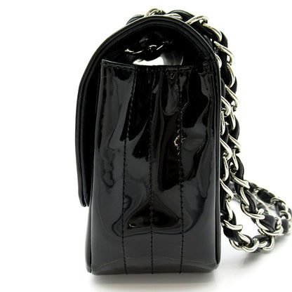 Chanel Chain Shoulder Bag Patent Leather Black — view 3