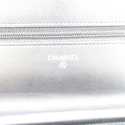Chanel Camellia Chain Wallet Lambskin Black Shoulder Bag — view 7