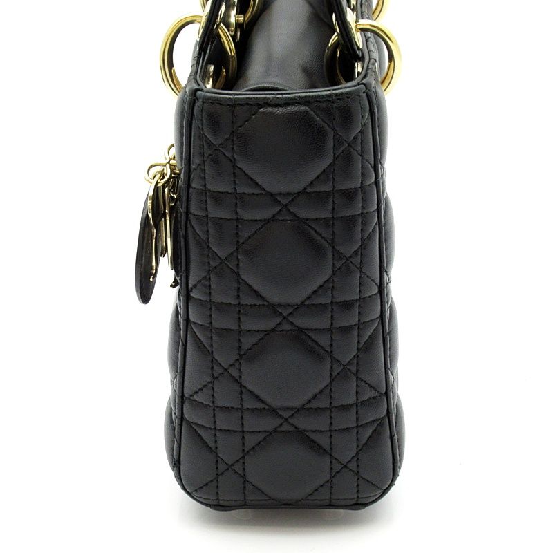 Dior Lady Dior MY ABC Bag Lambskin Handbag Black — view 3