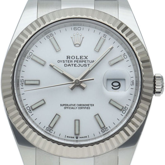 Rolex Datejust 41 Watch Oyster 18k White Gold SS
