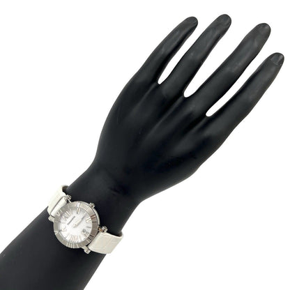 Tiffany & Co Atlas Stainless Steel Leather Quartz Watch Wrist Silver White — view 2