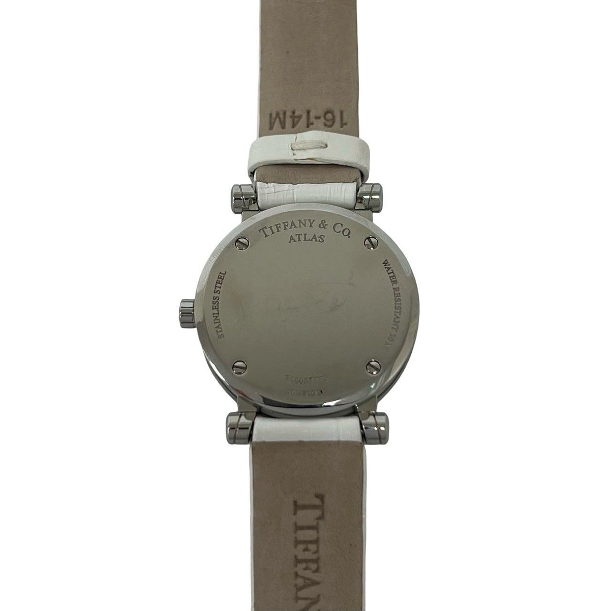 Tiffany & Co Atlas Stainless Steel Leather Quartz Watch Wrist Silver White — view 6
