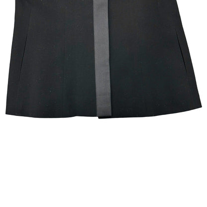Chanel Vintage Satin Ribbon CC Logo Wool Set Jacket Skirt Black 38 — view 6