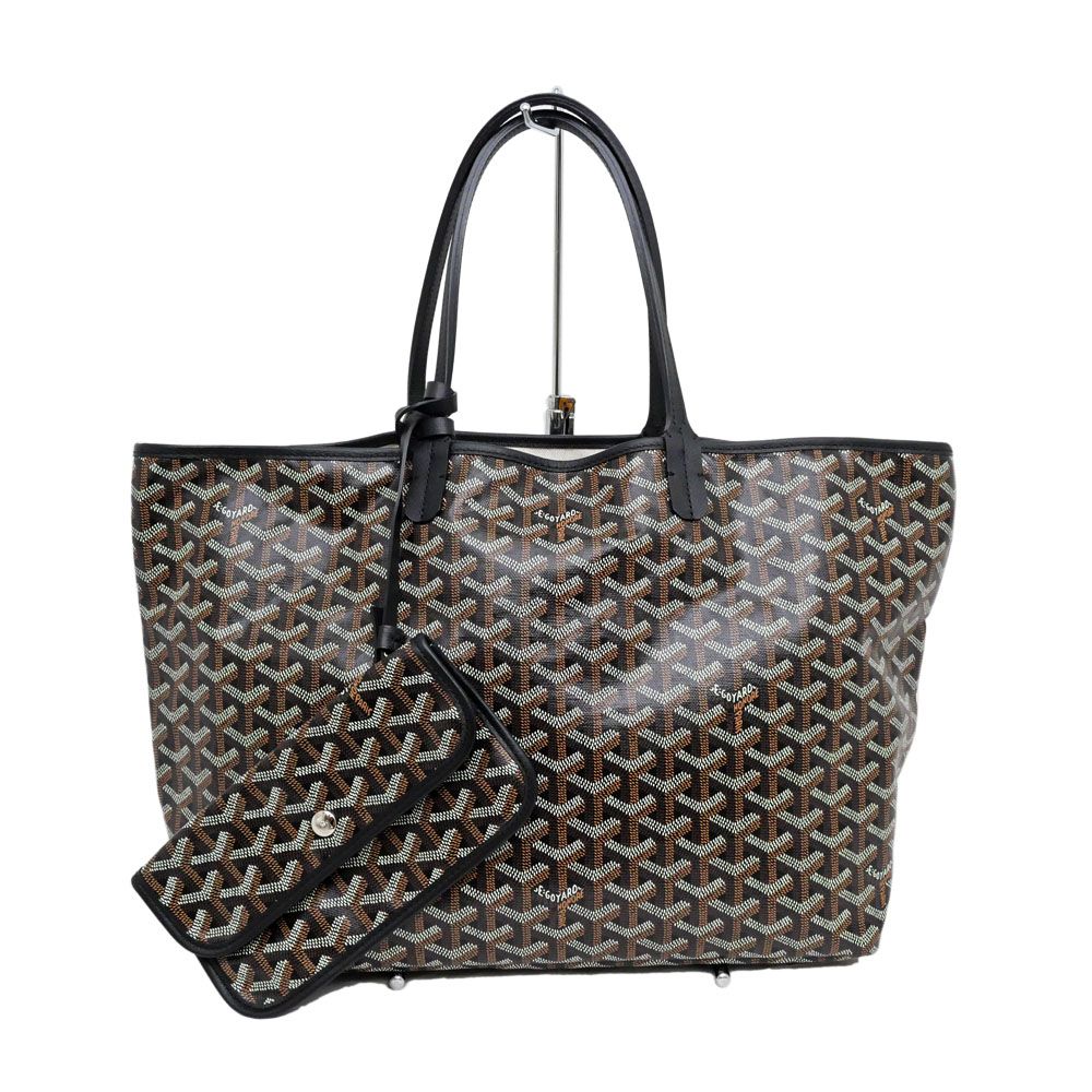 Goyard Saint Louis PM Black Leather Tote Bag