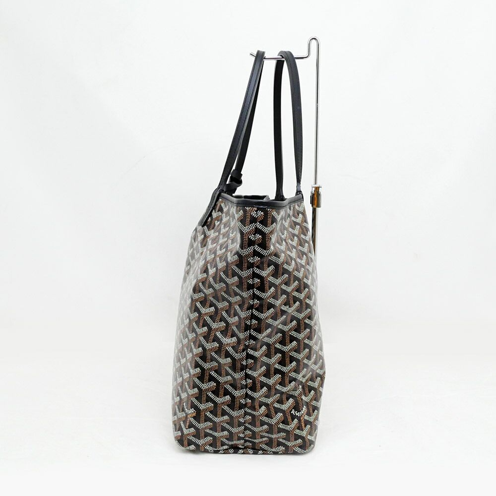 Goyard Saint Louis PM Black Leather Tote Bag — view 4