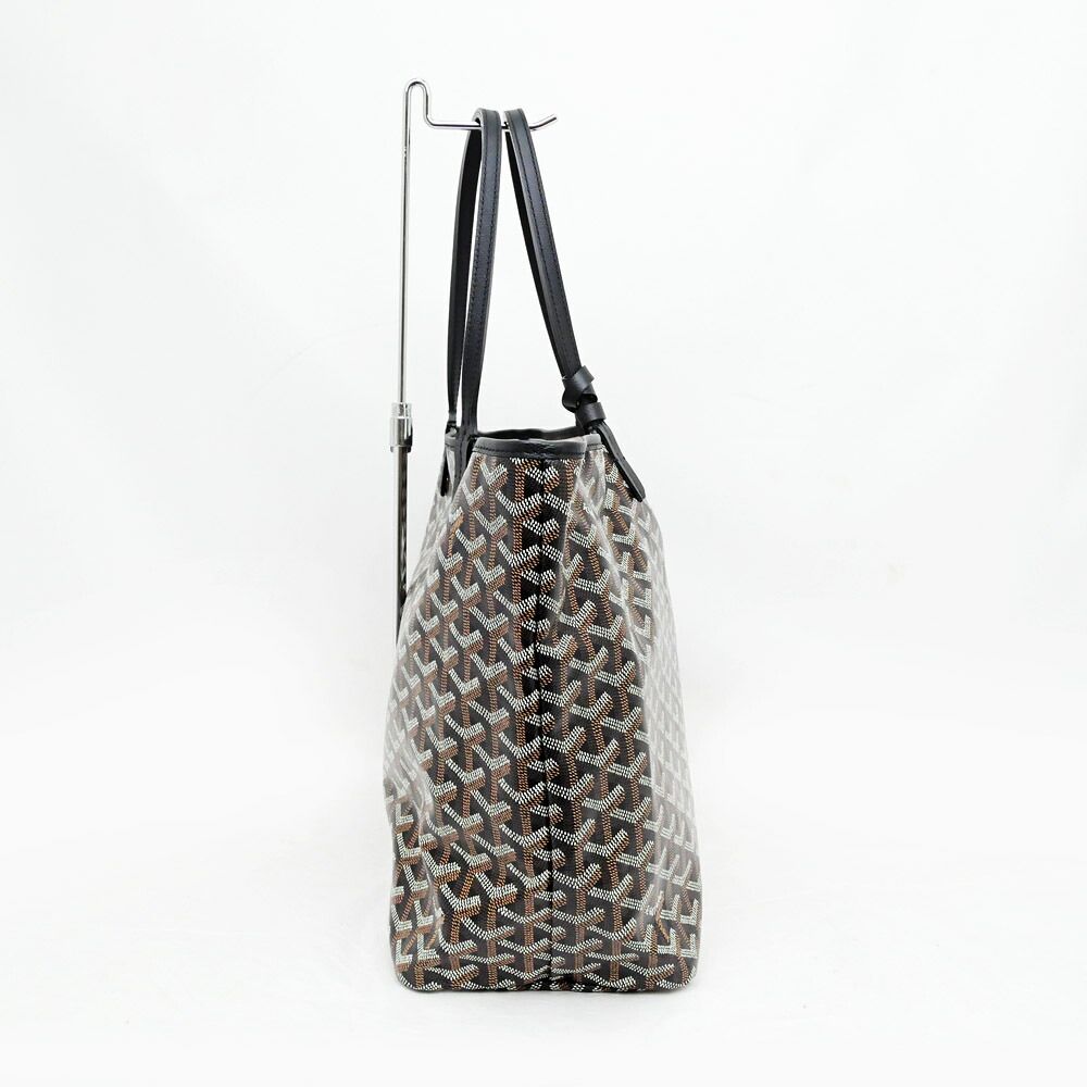 Goyard Saint Louis PM Black Leather Tote Bag — view 3