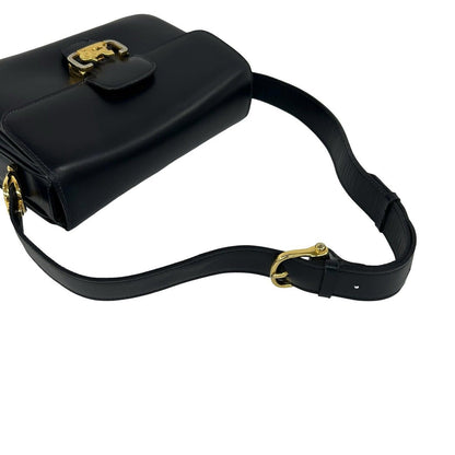 Celine Vintage Carriage Calf Leather Shoulder Bag Pochette Navy — view 4