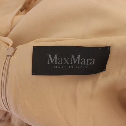 Max Mara Dress Long Sleeveless Chiffon Cape Beige — view 4