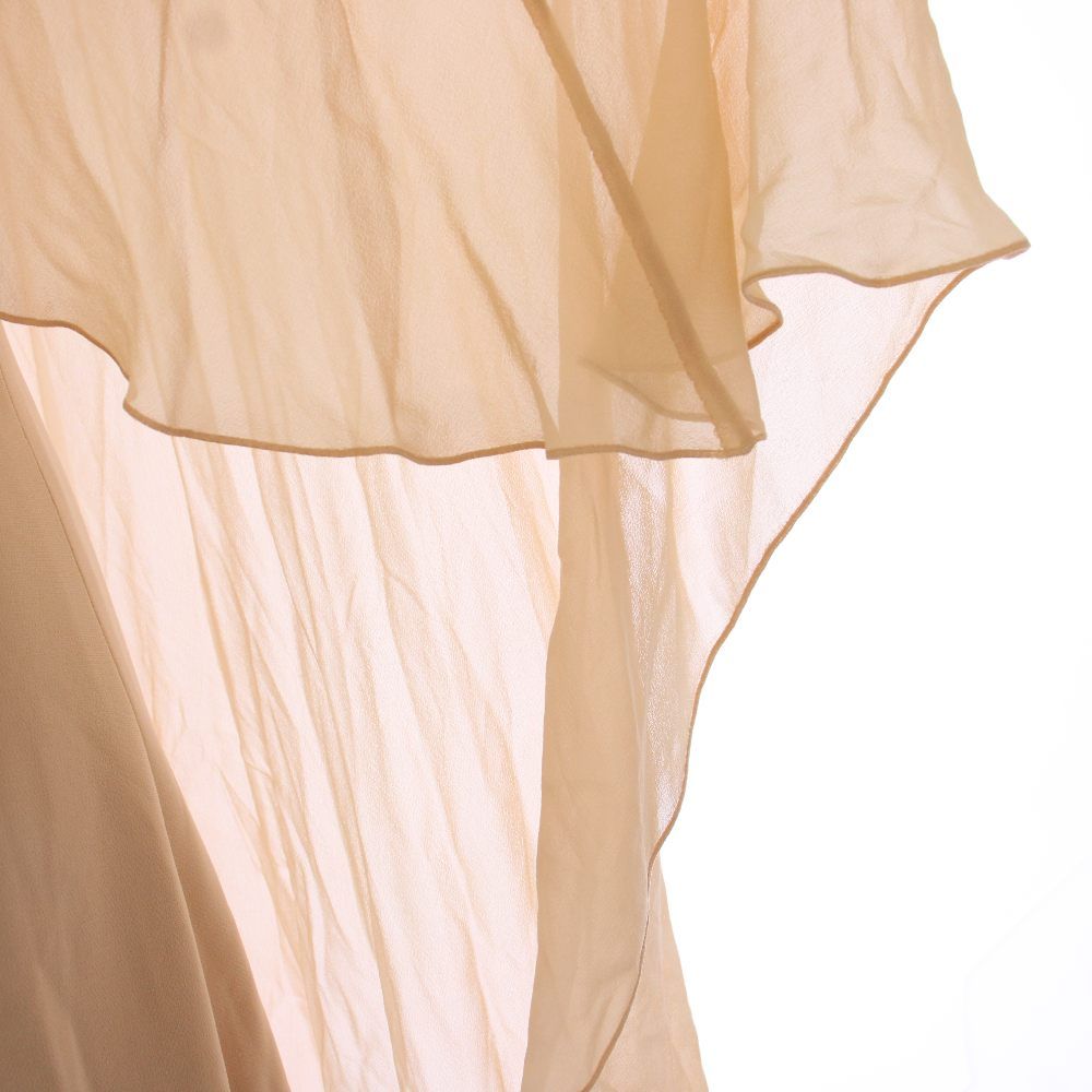 Max Mara Dress Long Sleeveless Chiffon Cape Beige — view 6