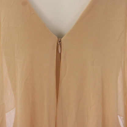 Max Mara Dress Long Sleeveless Chiffon Cape Beige — view 8