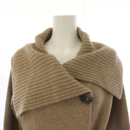 Max Mara Knit Cardigan Long Sleeve Waist Ribbon Wool Cashmere Beige M — view 5