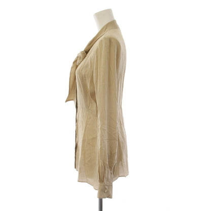 Gucci Bow Tie Blouse Shirt Long Sleeve Silk Beige 38 — view 2