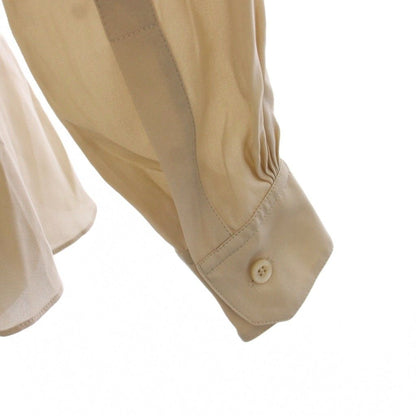 Gucci Bow Tie Blouse Shirt Long Sleeve Silk Beige 38 — view 6