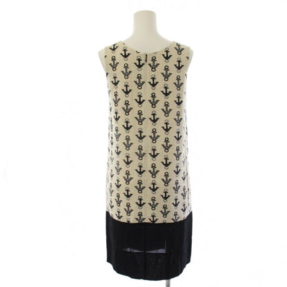 Balenciaga Dress Sleeveless Knee-length Pattern Silk Ivory Black 34 — view 3