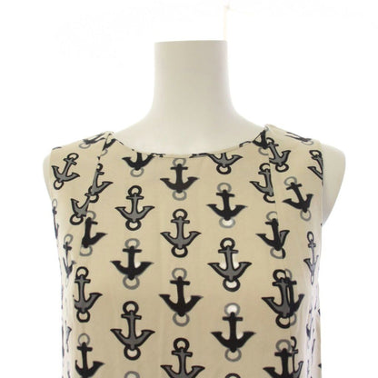 Balenciaga Dress Sleeveless Knee-length Pattern Silk Ivory Black 34 — view 5
