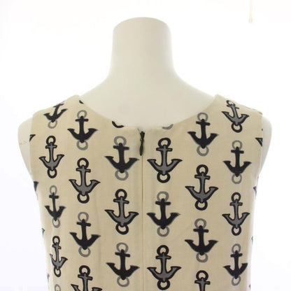 Balenciaga Dress Sleeveless Knee-length Pattern Silk Ivory Black 34 — view 6
