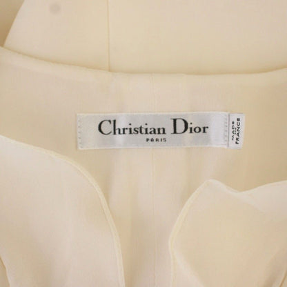 Dior Silk Ruffle Dress Knee-length Sleeveless White — view 4