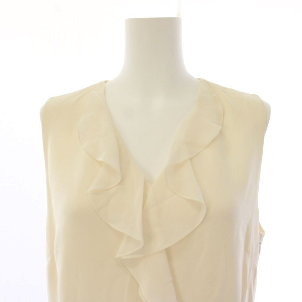 Dior Silk Ruffle Dress Knee-length Sleeveless White — view 5