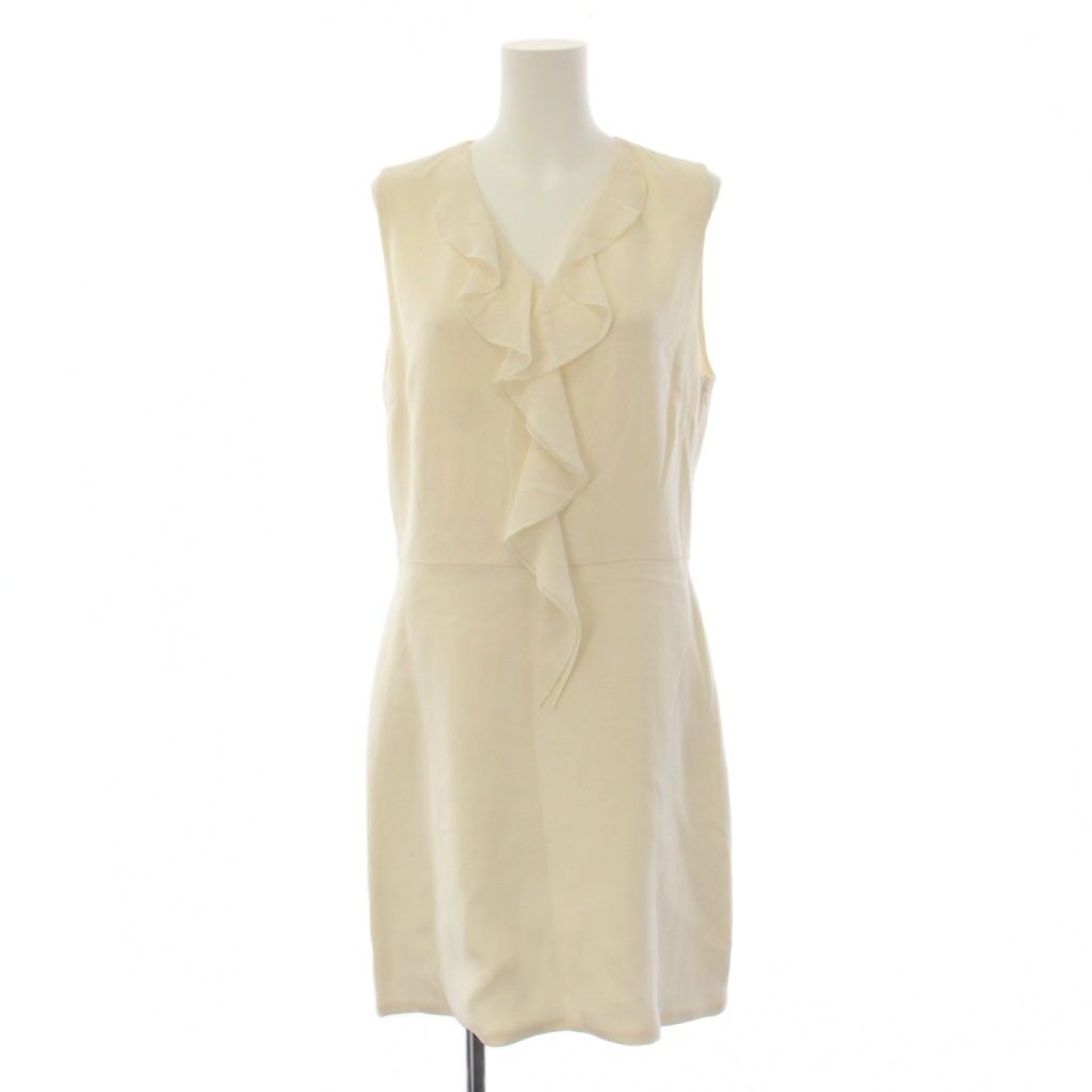 Dior Silk Ruffle Dress Knee-length Sleeveless White