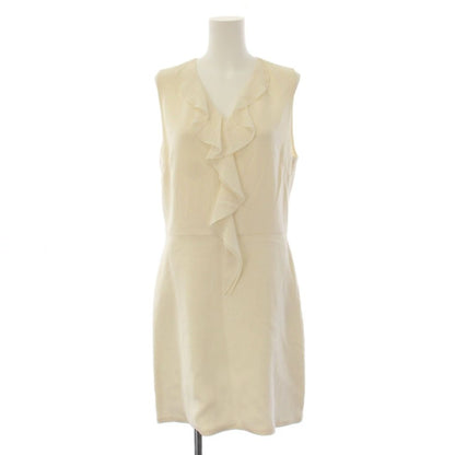 Dior Silk Ruffle Dress Knee-length Sleeveless White