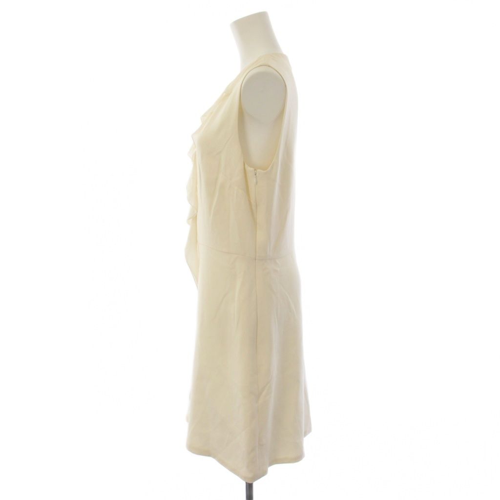 Dior Silk Ruffle Dress Knee-length Sleeveless White — view 2