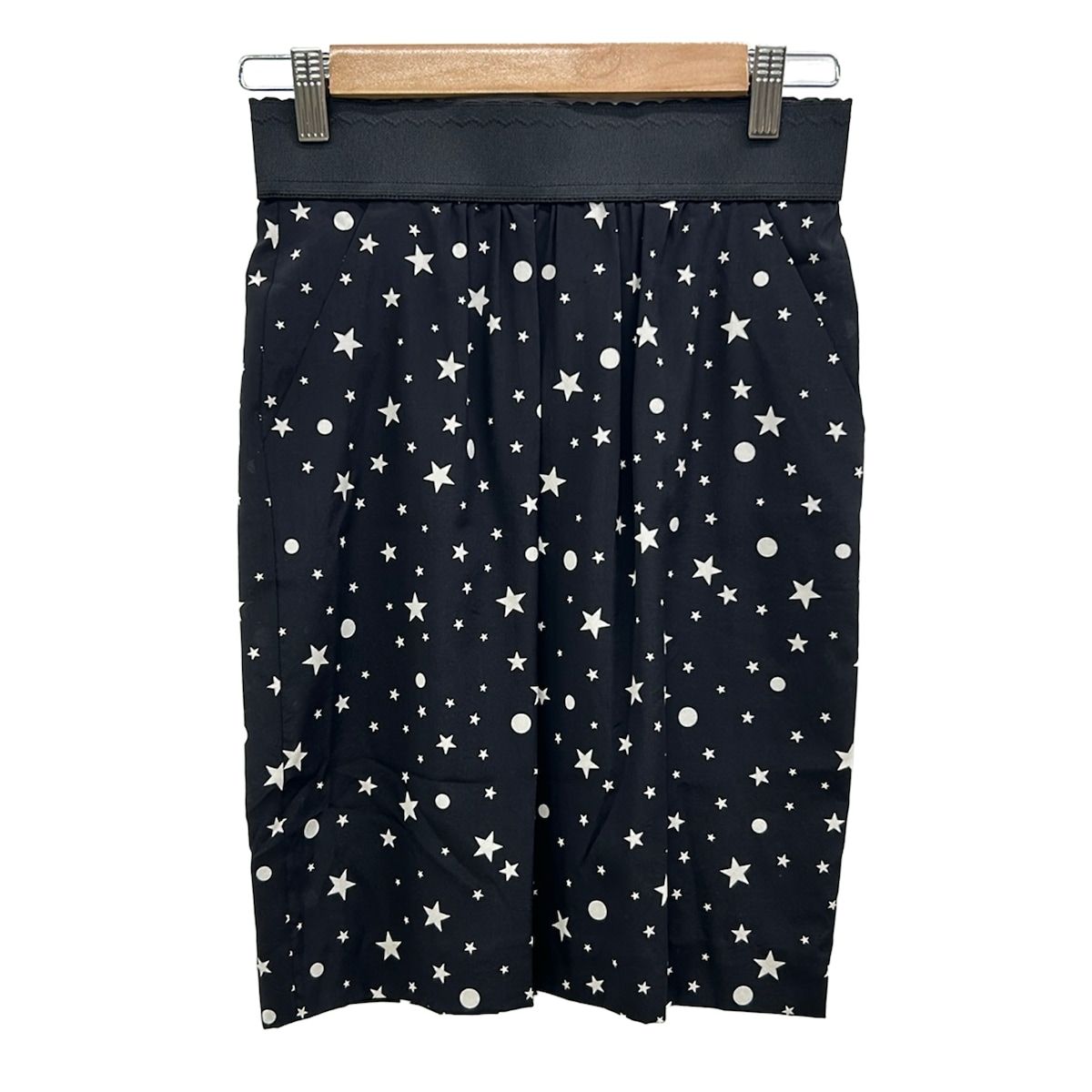 Dolce & Gabbana Skirt S Black White Knee-length Dot Pattern 36