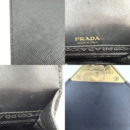 Prada 2-Way Triangle Logo Saffiano Mini Chain Shoulder Bag Crossbody Leather — view 6