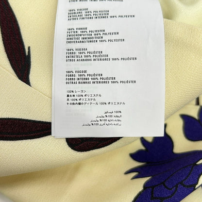 Miu Miu Skirt S Ivory Navy Dark Brown Knee Length Floral Pattern 36 — view 4