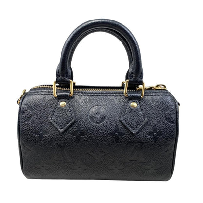 Louis Vuitton Shoulder Bag Nano Speedy Monogram Leather Noir Black