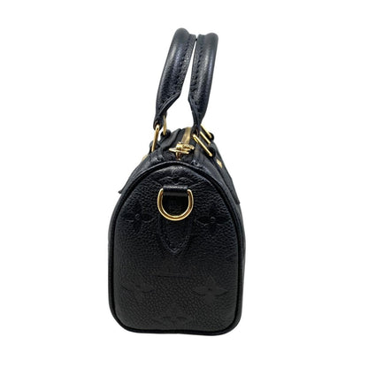 Louis Vuitton Shoulder Bag Nano Speedy Monogram Leather Noir Black — view 4