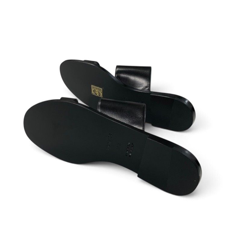 Hermes Mona Sandals Shoes Leather Black — view 6