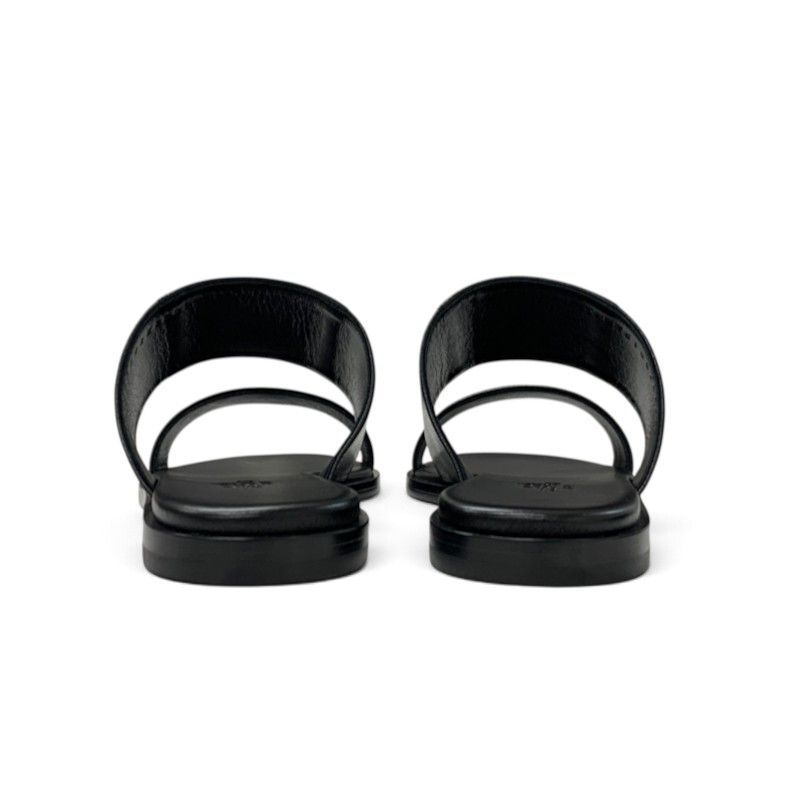 Hermes Mona Sandals Shoes Leather Black — view 5