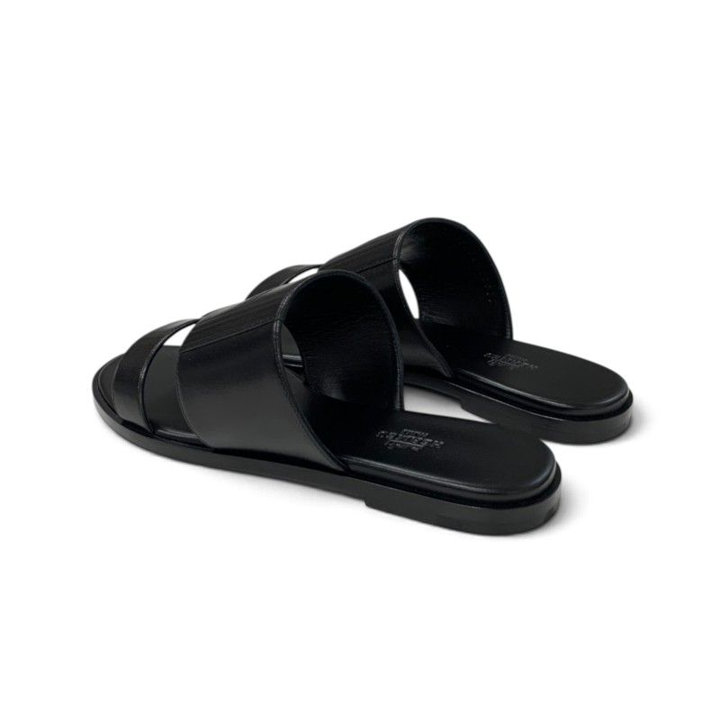 Hermes Mona Sandals Shoes Leather Black — view 4