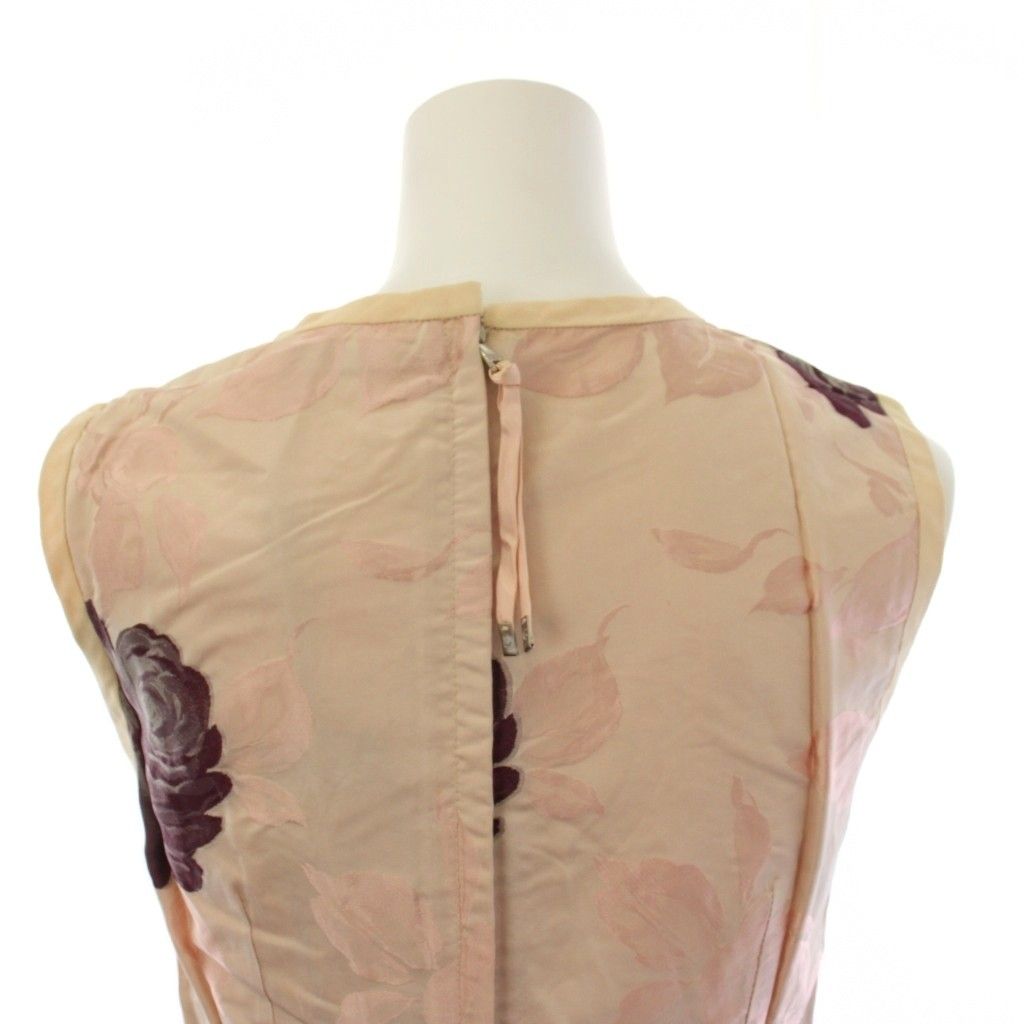 Dolce & Gabbana Dress Knee-length Sleeveless Floral Silk Pink Beige Black 36 — view 7