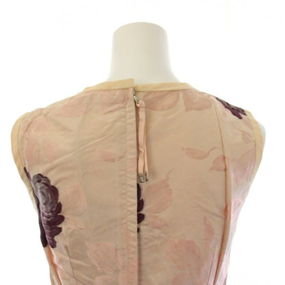 Dolce & Gabbana Dress Knee-length Sleeveless Floral Silk Pink Beige Black 36 — view 7