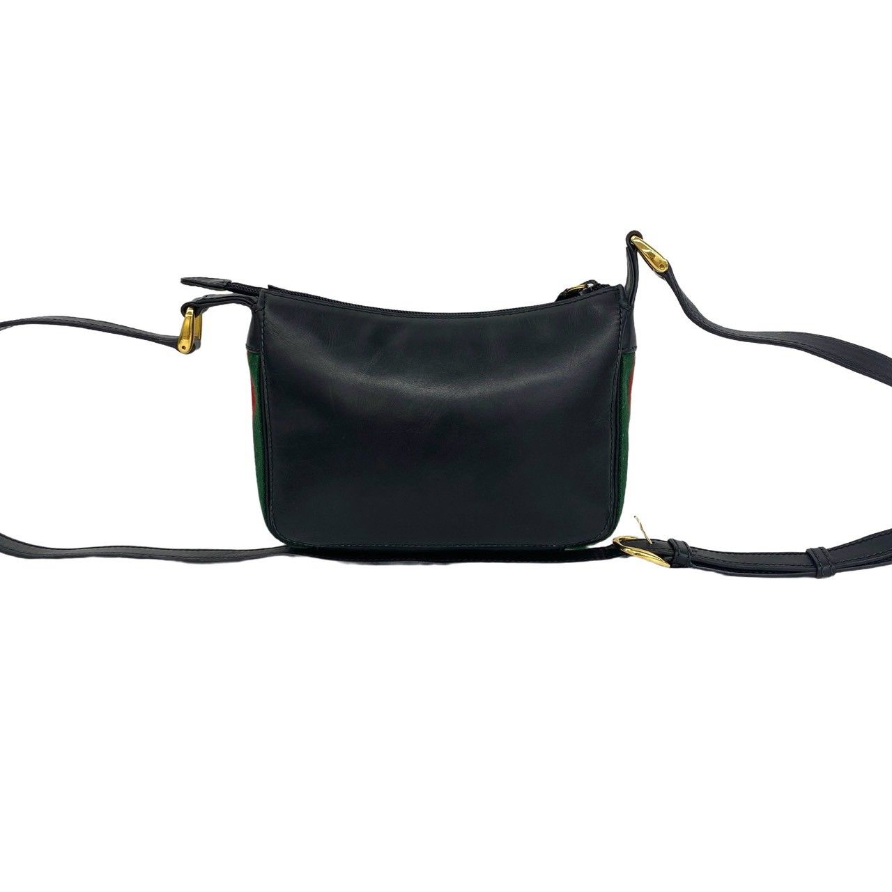 Gucci Vintage Sherry Line Leather Shoulder Bag Pochette Crossbody Black — view 3