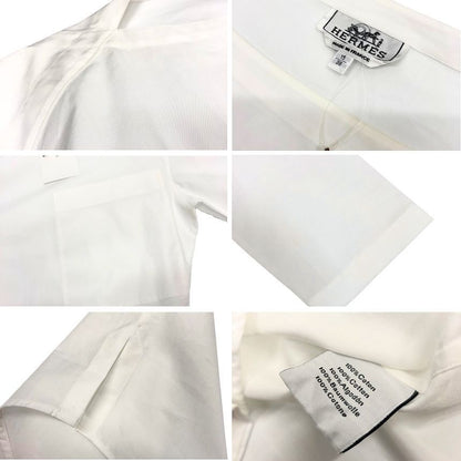Hermes Cotton Shirt Pullover Top White Boat Neck Vintage Sweater — view 3