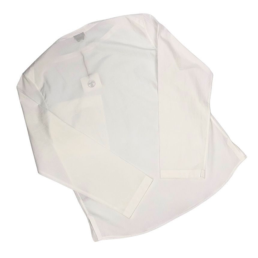 Hermes Cotton Shirt Pullover Top White Boat Neck Vintage Sweater — view 2
