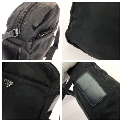 Prada Tessuto Black Silver Nylon Shoulder Bag — view 5