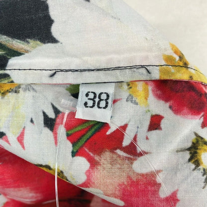Dolce & Gabbana Short Sleeve Top S Black Red Multi Floral 38 — view 4