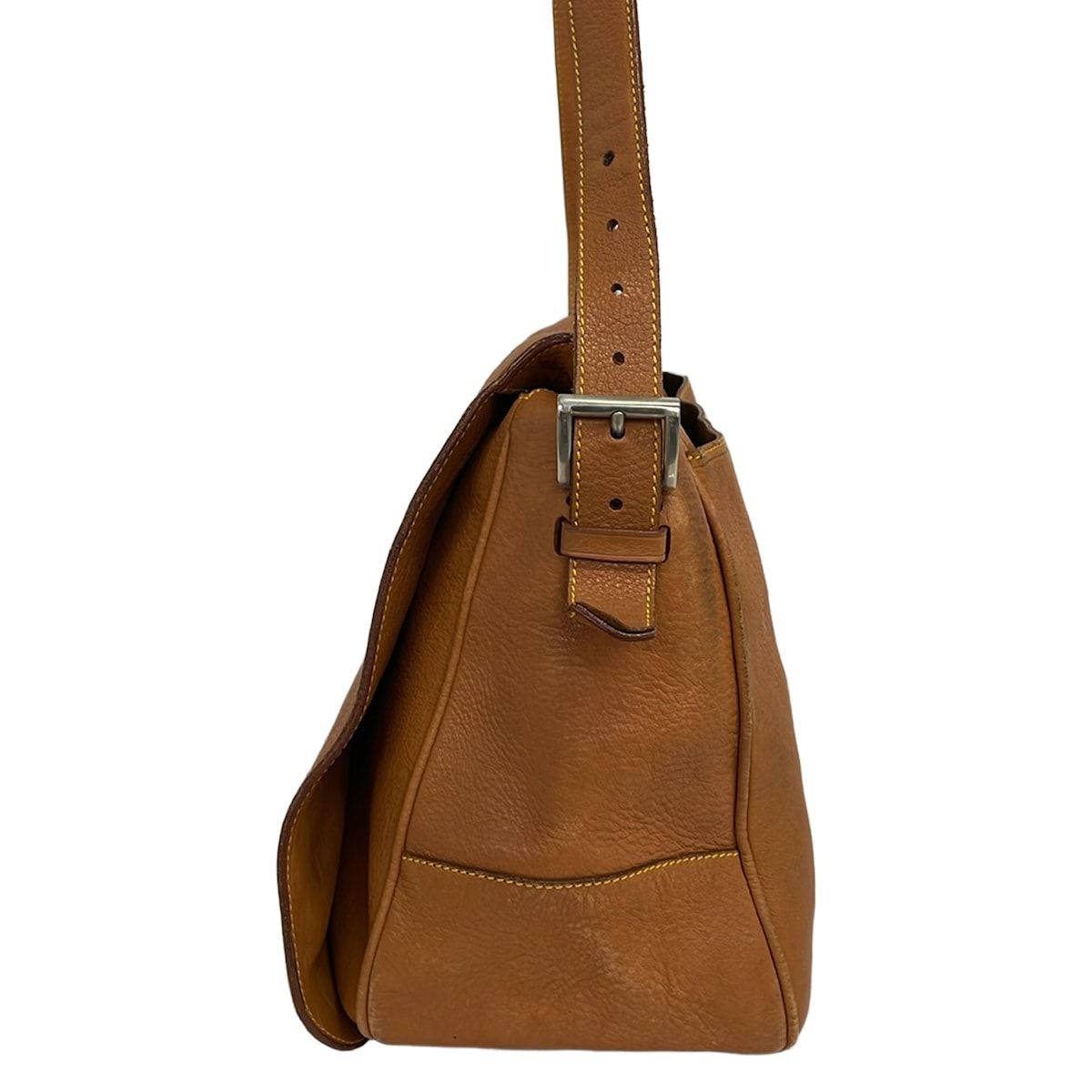 Prada Shoulder Bag Light Brown Triangle Logo All Leather — view 4