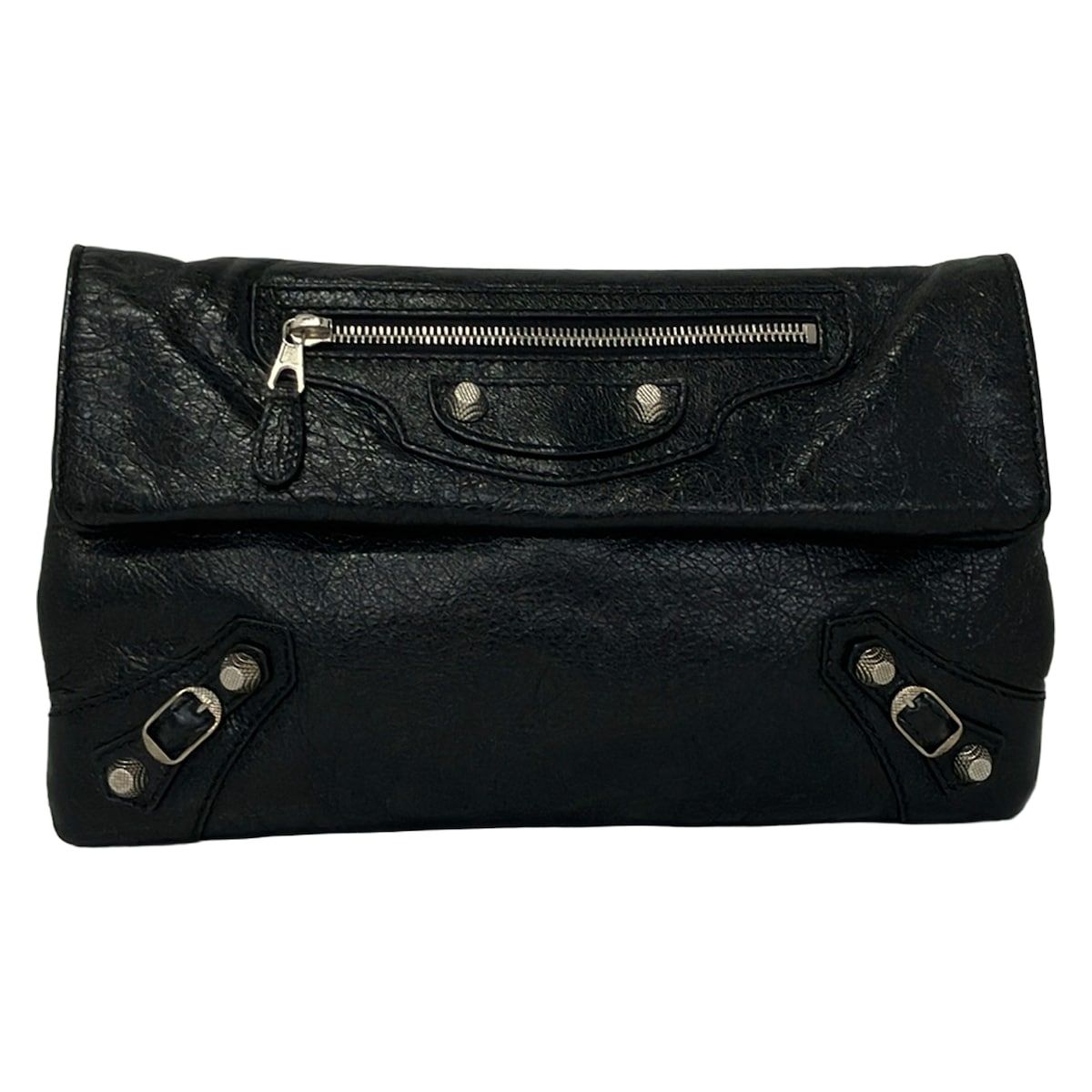 Balenciaga Clutch Giant Envelope Black Leather