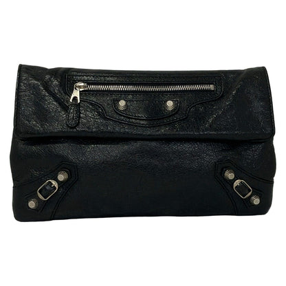 Balenciaga Clutch Giant Envelope Black Leather