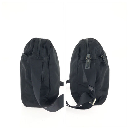 Prada Tessuto Black Silver Nylon Shoulder Bag — view 8