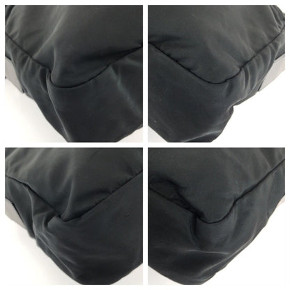 Prada Tessuto Black Silver Nylon Shoulder Bag — view 3