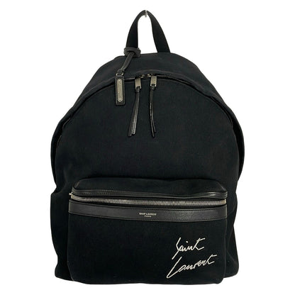 Saint Laurent Paris Backpack City Black Leather