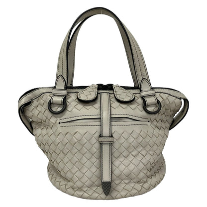 Bottega Veneta Handbag Tamboura Bag Light Gray Leather