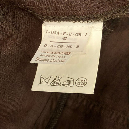 Brunello Cucinelli Long Sleeve Shirt Blouse M Dark Brown 42 — view 4