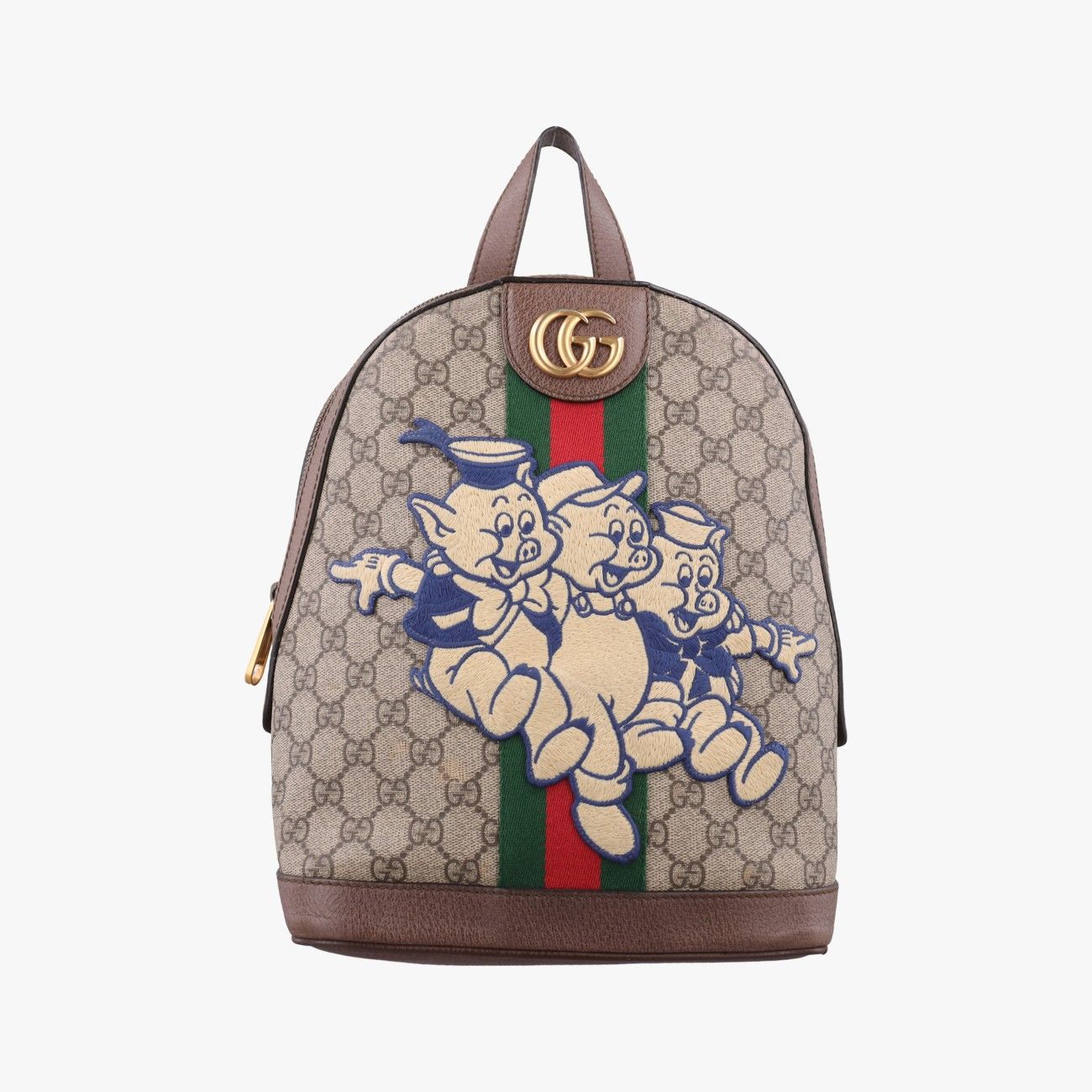 Gucci Three Little Pigs Brown Leather Backpack